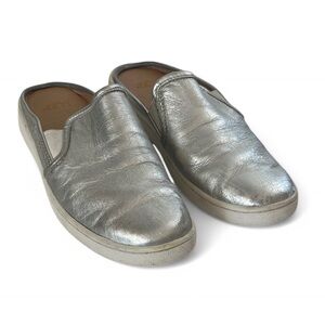 UGG Leather Silver Slip-On Sneakers Size 7